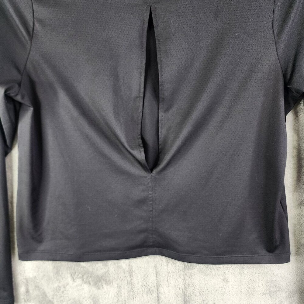 Womens Black Sports Illustrated Open Back Tee Top Shirt Long Sleeve Size XL - Picture 9 of 15